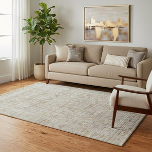 HomeRoots 5' X 8' Elegant Taupe and Beige Oriental Area Rug - Durable, Stain-Resistant, UV Protected Design 701017