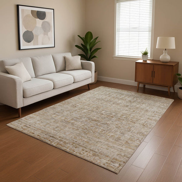 HomeRoots 5' X 8' Elegant Taupe and Beige Oriental Area Rug - Durable, Stain-Resistant, UV Protected Design 701017