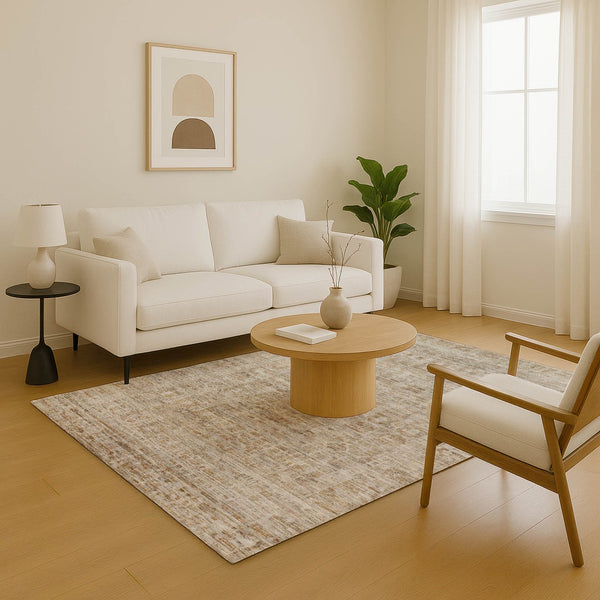 HomeRoots 5' X 8' Elegant Taupe and Beige Oriental Area Rug - Durable, Stain-Resistant, UV Protected Design 701017
