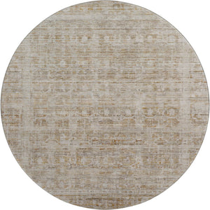 HomeRoots 8' Elegant Taupe & Beige Washable Round Rug with UV Protection - Durable, Stylish & Pet-Friendly 701018