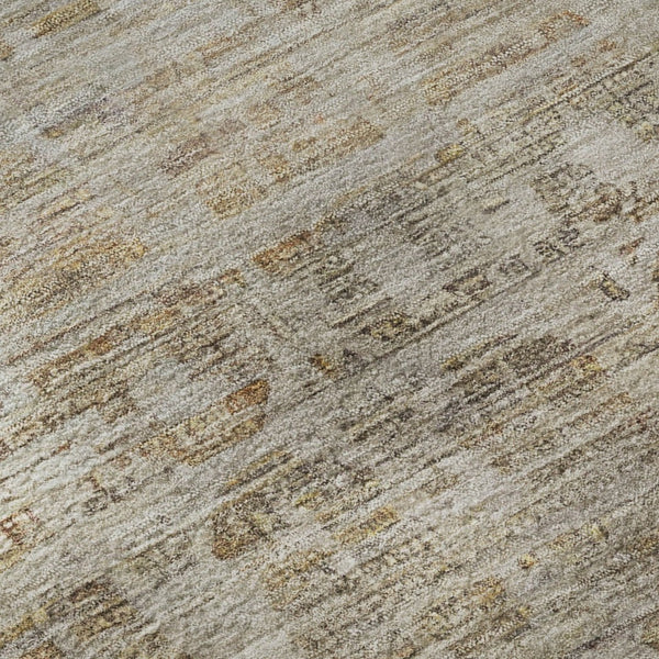 HomeRoots 8' Elegant Taupe & Beige Washable Round Rug with UV Protection - Durable, Stylish & Pet-Friendly 701018