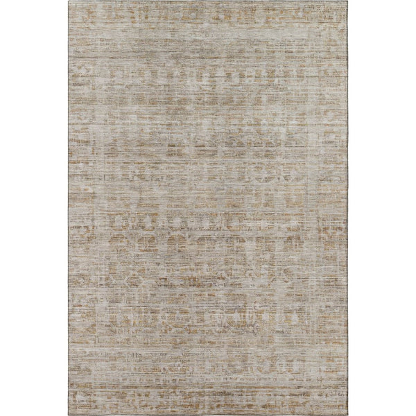 HomeRoots 8' X 10' Elegant Taupe & Beige Oriental Area Rug - Washable, UV Protected, Stain-Resistant Design 701019