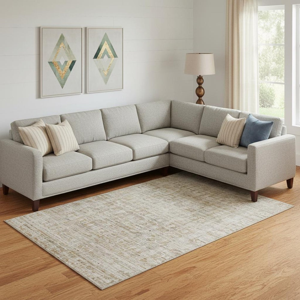 HomeRoots 9' X 12' Elegant Taupe & Beige Oriental Washable Area Rug with UV Protection for Busy Homes 701020