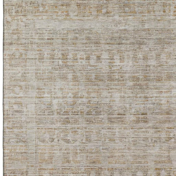HomeRoots 10' X 14' Elegant Taupe & Beige Oriental Washable Area Rug with UV Protection for Family Spaces 701021
