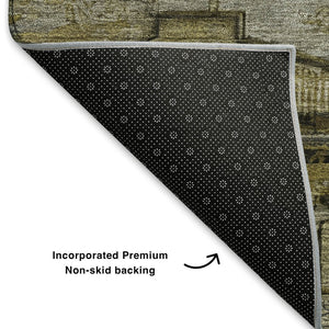HomeRoots 8' X 10' Brown Ivory Gray Oriental Washable Area Rug - Stylish, Durable, UV-Protected, Easy-Care Design 701025