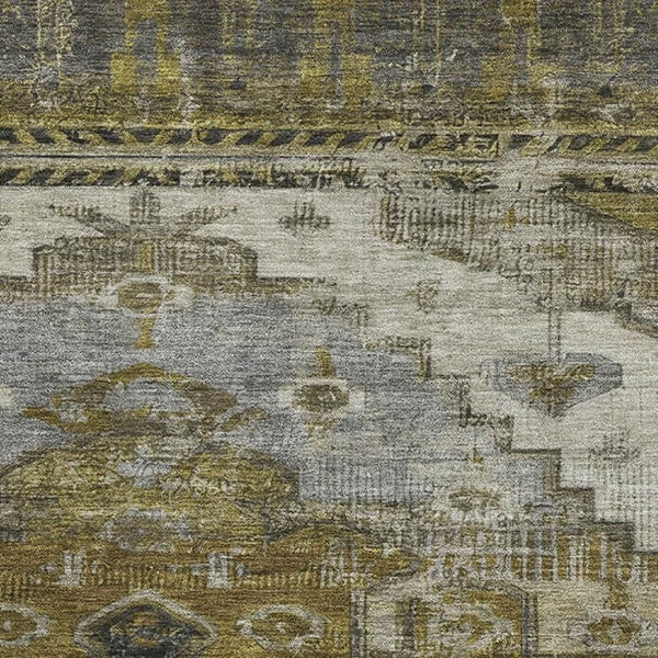 HomeRoots 8' X 10' Brown Ivory Gray Oriental Washable Area Rug - Stylish, Durable, UV-Protected, Easy-Care Design 701025