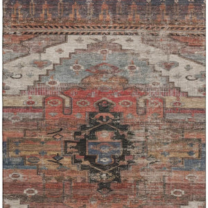 HomeRoots 9' X 12' Rust Gray And Beige Oriental Area Rug - Stain Resistant, UV Protected, Easy Care Style! 701044