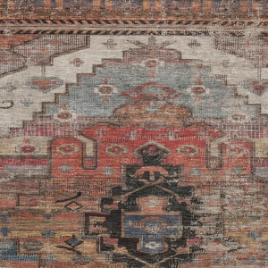 HomeRoots 10' X 14' Elegant Rust Gray and Beige Oriental Washable Area Rug with UV Protection, Durable & Stylish 701045
