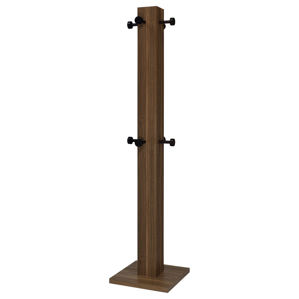 English Elm Rawlins Walnut Engineered Wood Coat Rack - Mid-Century Rustic Wall Organizer with 8 Black Hook Caps (72") B062P375524