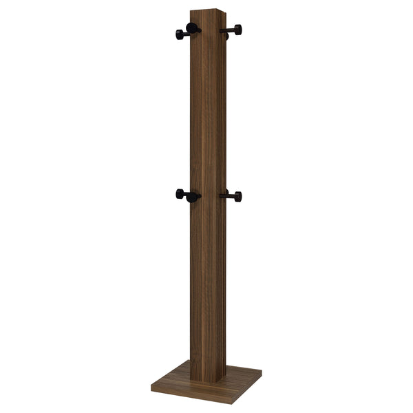 English Elm Rawlins Walnut Engineered Wood Coat Rack - Mid-Century Rustic Wall Organizer with 8 Black Hook Caps (72") B062P375524