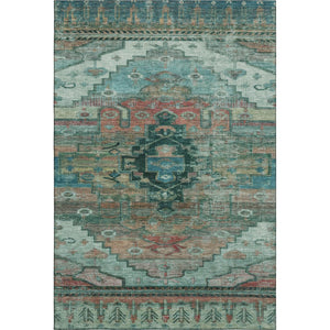 HomeRoots 10' X 14' Teal Copper & Gold Oriental Area Rug - Washable, UV-Protected, Stain-Resistant & Non-Slip! 701051