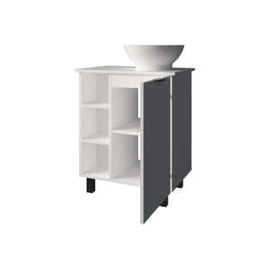 English Elm FM Floating Bathroom Vanity with Integrated Sink and Soft-Close Cabinet for Sleek Modern Storage White 28.7 L x 28.7 W x 11.4 H B128P335856