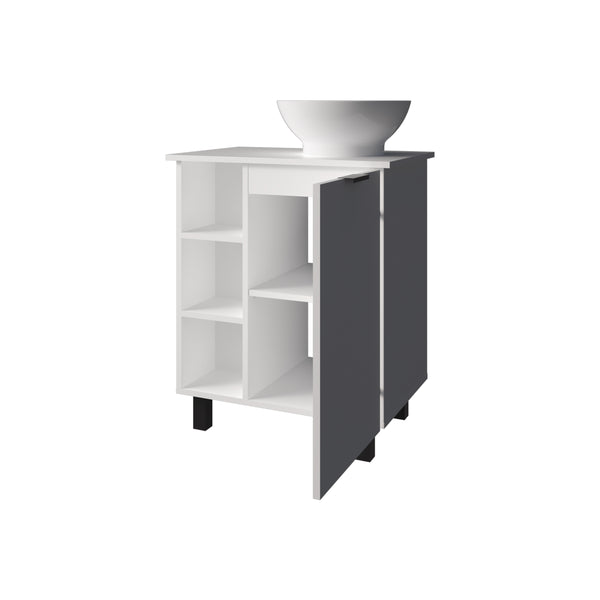 English Elm FM Floating Bathroom Vanity with Integrated Sink and Soft-Close Cabinet for Sleek Modern Storage White 28.7 L x 28.7 W x 11.4 H B128P335856