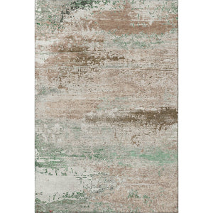 HomeRoots 5' Khaki Beige & Ivory Abstract Washable Area Rug - UV Protected, Soft, Durable & Stain-Resistant 701083