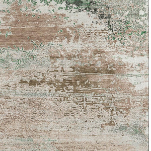 HomeRoots 9' X 12' Abstract Khaki Beige & Ivory Area Rug - Washable, UV Protected, Durable for Family Spaces 701086