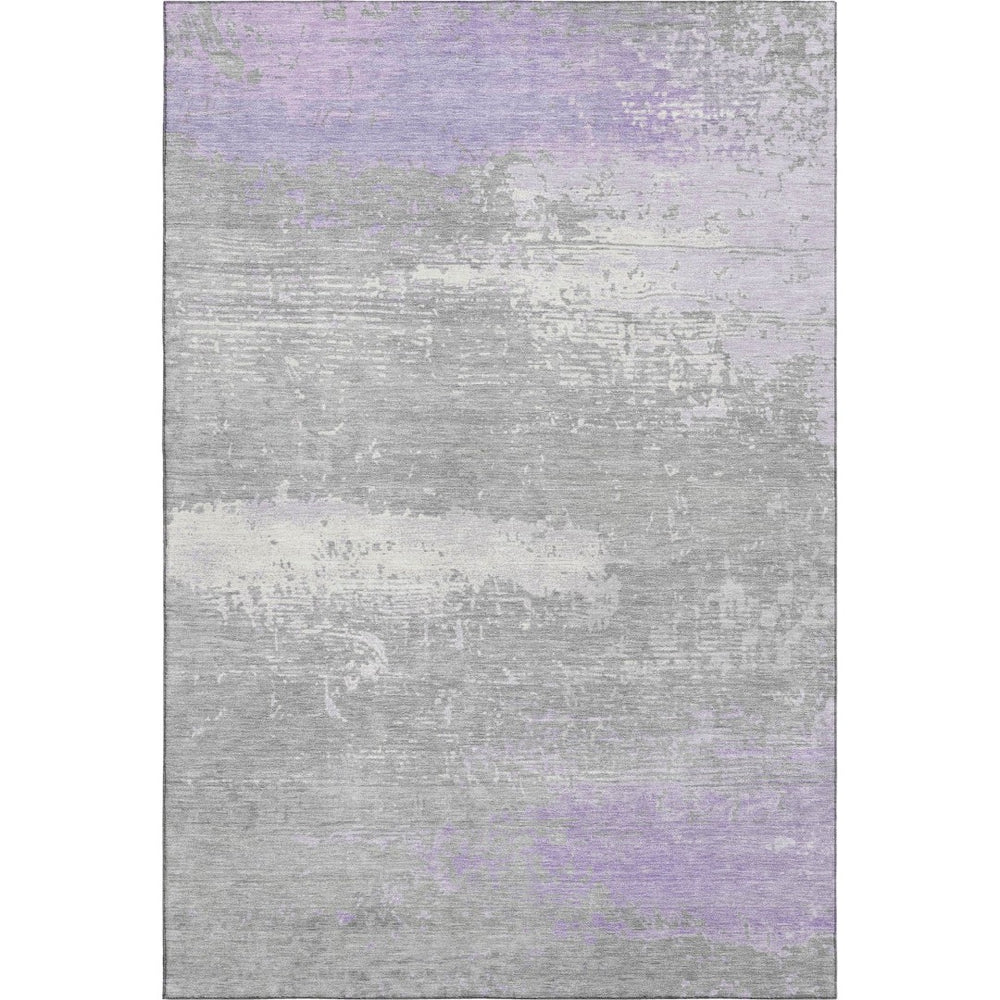 HomeRoots 5' X 8' Abstract Lavender and Ivory Area Rug – Stain Resistant, UV Protected, Non-Slip Backing! 701089