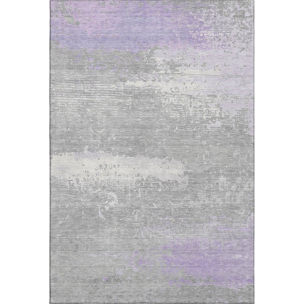 HomeRoots 5' X 8' Abstract Lavender and Ivory Area Rug – Stain Resistant, UV Protected, Non-Slip Backing! 701089