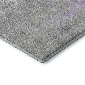 HomeRoots 8' Lavender Abstract Round Rug - Stylish, Washable, UV Protected, Kid & Pet-Friendly Home Decor 701090