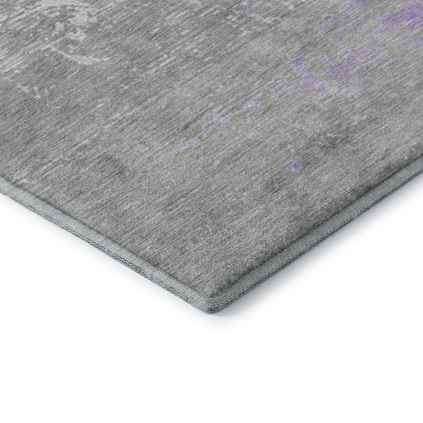 HomeRoots 8' Lavender Abstract Round Rug - Stylish, Washable, UV Protected, Kid & Pet-Friendly Home Decor 701090