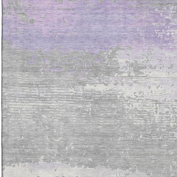HomeRoots 8' X 10' Elegant Lavender & Ivory Abstract Washable Area Rug with UV Protection for Busy Homes 701091
