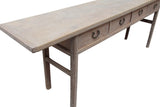 Lilys Vintage Console Table With Four Drawers Weathered Natural Large (Around 8Ft Size & Color Vary) 7011