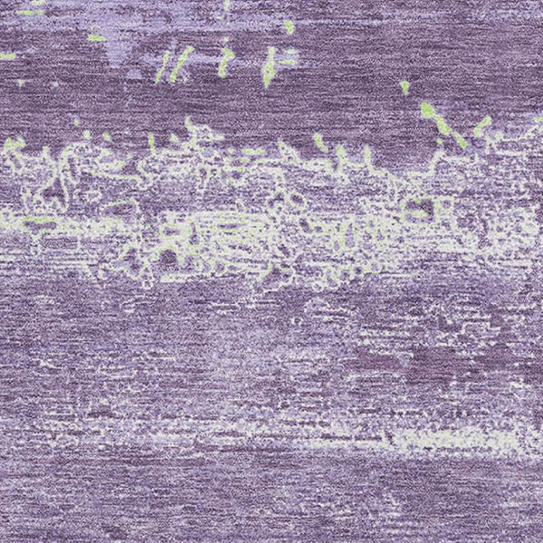 HomeRoots 5' X 8' Purple and Ivory Abstract Area Rug - Washable, UV Protected, Stain-Resistant, Non-Slip Design 701107