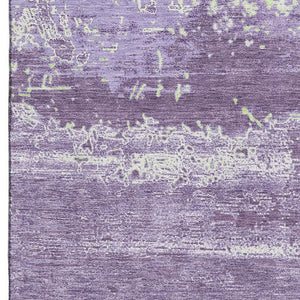 HomeRoots 8' X 10' Purple And Ivory Abstract Area Rug – Stylish, Washable, UV-Protected, and Stain Resistant! 701109