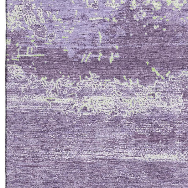 HomeRoots 8' X 10' Purple And Ivory Abstract Area Rug – Stylish, Washable, UV-Protected, and Stain Resistant! 701109