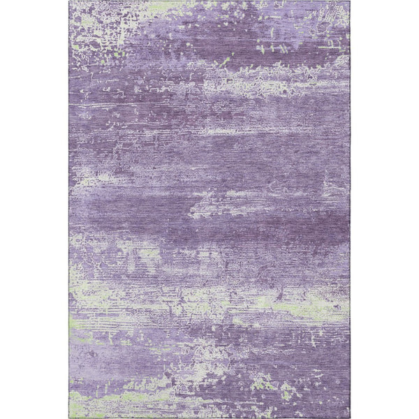 HomeRoots 9' X 12' Purple And Ivory Abstract Area Rug – Stain Resistant, UV Protected, Perfect for Busy Homes! 701110