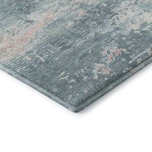 HomeRoots 8' X 10' Teal and Ivory Abstract Area Rug - Washable, UV Protected, Soft & Durable for Any Space 701115