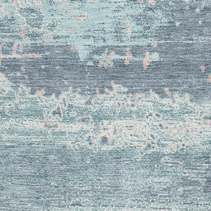 HomeRoots 8' X 10' Teal and Ivory Abstract Area Rug - Washable, UV Protected, Soft & Durable for Any Space 701115