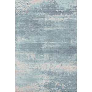HomeRoots 8' X 10' Teal and Ivory Abstract Area Rug - Washable, UV Protected, Soft & Durable for Any Space 701115