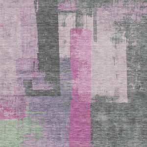 HomeRoots 8' X 10' Blush and Gray Abstract Washable Area Rug - Durable, UV-Protected, Soft & Stylish for Any Room 701121