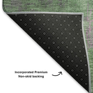 HomeRoots 9' X 12' Blush and Gray Modern Abstract Washable Area Rug with UV Protection for Busy Homes 701122