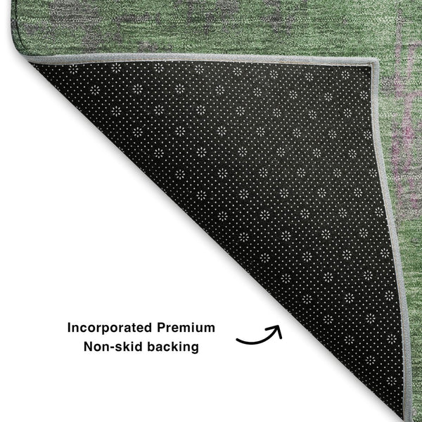 HomeRoots 9' X 12' Blush and Gray Modern Abstract Washable Area Rug with UV Protection for Busy Homes 701122
