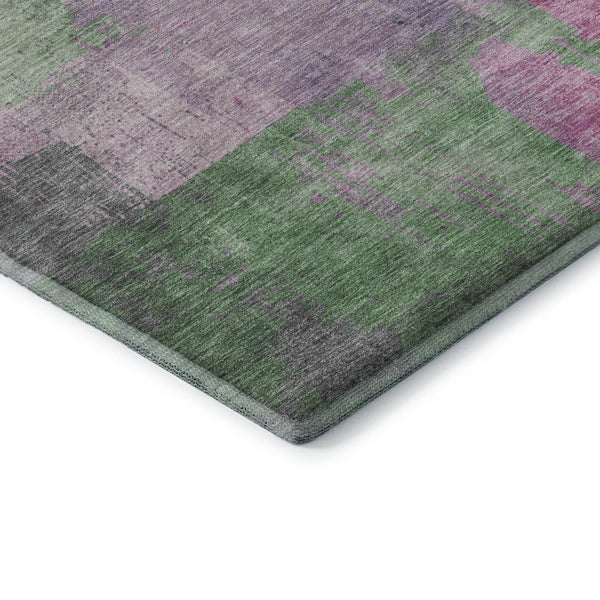 HomeRoots 9' X 12' Blush and Gray Modern Abstract Washable Area Rug with UV Protection for Busy Homes 701122