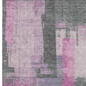 HomeRoots 10' X 14' Blush and Gray Abstract Area Rug - Washable, UV Protected, Perfect for Family Spaces 701123