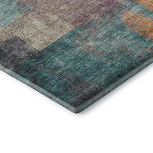 HomeRoots 10' X 14' Washable Charcoal Abstract Area Rug with UV Protection for Modern Living Spaces & Durability 701129