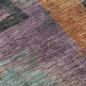 HomeRoots 10' X 14' Washable Charcoal Abstract Area Rug with UV Protection for Modern Living Spaces & Durability 701129