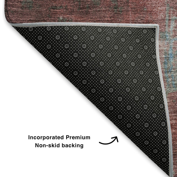 HomeRoots 10' Sky Blue Gray Silver Abstract Area Rug - Washable, UV Protected, Modern Design for Large Spaces 701135