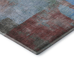 HomeRoots 10' Sky Blue Gray Silver Abstract Area Rug - Washable, UV Protected, Modern Design for Large Spaces 701135