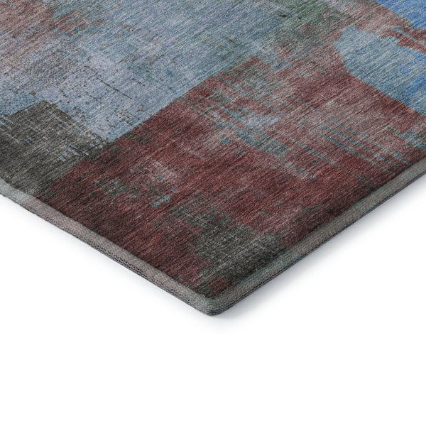 HomeRoots 10' Sky Blue Gray Silver Abstract Area Rug - Washable, UV Protected, Modern Design for Large Spaces 701135