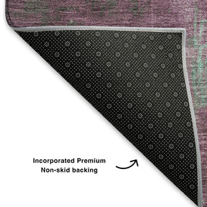 HomeRoots 9' X 12' Teal Gray Silver Abstract Washable Area Rug with UV Protection - Durable, Stylish & Easy Care 701140
