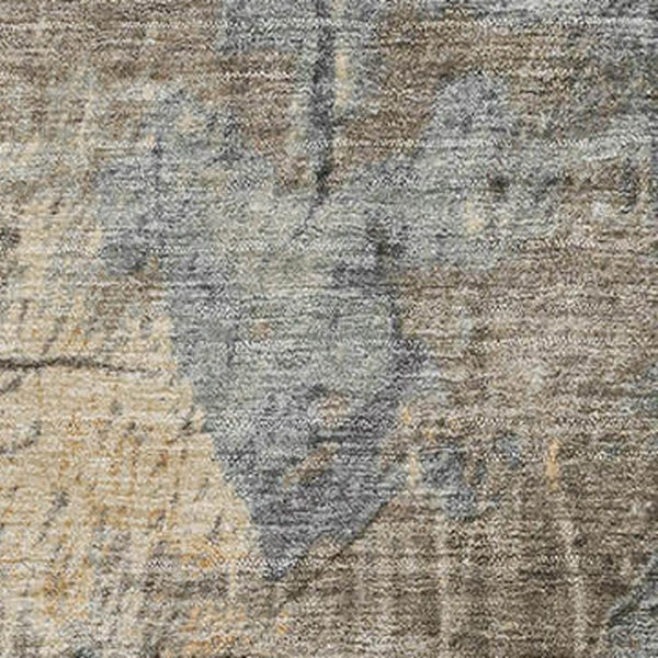 HomeRoots 5' X 8' Gray Silver And Gold Abstract Area Rug – Durable, Washable, UV Resistant, Perfect for Any Space! 701149