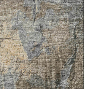 HomeRoots 5' X 8' Gray Silver And Gold Abstract Area Rug – Durable, Washable, UV Resistant, Perfect for Any Space! 701149