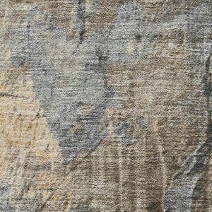 HomeRoots 8' X 10' Gray Silver And Gold Abstract Washable Area Rug - Stylish, Durable, Stain-Resistant Design! 701151