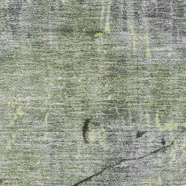 HomeRoots 10' Contemporary Lime Green and Gray Abstract Washable Area Rug with UV Protection for High-Traffic Homes 701159