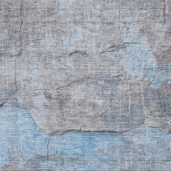 HomeRoots 10' Modern Sky Blue Gray Silver Abstract Area Rug - Washable, UV Protected & Stain Resistant Design 701165