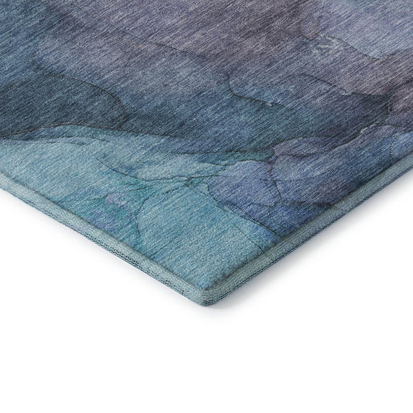 HomeRoots 10' Blue and Gray Abstract Area Rug - Washable, UV Protected, Perfect for High-Traffic Spaces! 701177