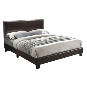 English Elm Modern Faux Leather Upholstered Bed Queen Size with Adjustable Headboard, Low-Profile Slat Support Frame, Sleek Contemporary Design Brown,Espresso 61 L x 31 W x 4 H B011P395416